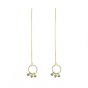 Geometry Golden Circle 925 Sterling Silver Thread Dangling Earrings