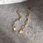 Lady Hollow Chain Lock 925 Sterling Silver Dangling Earrings