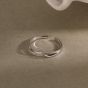 Простое витое двухслойное регулируемое кольцо из стерлингового серебра 925 пробы
