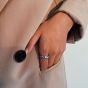Irregular Blue Round Created Moonstone 925 Sterling Silver Adjustable Ring