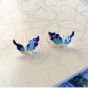 Boucles d'oreilles en argent sterling 925 élégant simple papillon à la mode
