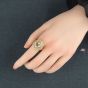 Регулируемое кольцо из стерлингового серебра 925 пробы с красивой перегородчатой эмалью, натуральным агатом / нефритом / жемчугом из ракушек