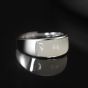 Simple Natural Nephrite Radiant 925 Sterling Silver Adjustable Ring