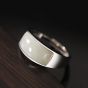Simple Natural Nephrite Radiant 925 Sterling Silver Adjustable Ring