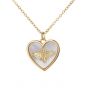 Girl Heart Mother of Pearl Honey Bee 925 Sterling Silver Necklace