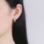 Beautiful CZ C Shape 925 Sterling Silver Stud Earrings
