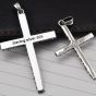 Colgante de plata de ley 925 de Jesus Christian Cross negro