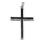 Black Jesus Christian Cross 925 Sterling Silver Pendant