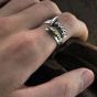 Men's Vintage Samurai Sword 925 Sterling Silver Adjustable Ring