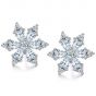 Winter CZ Snowflake Girl 925 Sterling Silver Stud Earrings