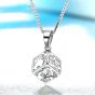 Cube Hollow Heart CZ 925 Sterling Silver Pendant