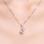 Cube Hollow Heart CZ 925 Sterling Silver Pendant