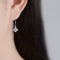 Rose Flower CZ 925 Sterling Silver Tassels Long Earrings