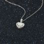 Lindo blanco CZ Creado Opal Corazón 925 Sterling Silver CZ Necklace