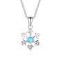 New Snowflake Created Opal 925 Silver Necklace