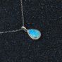 Sweet Waterdrop Blue Создано Опал CZ 925 Серебряное ожерелье