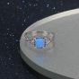 Simple Square Created Opal Purple Twisted CZ 925 Silver Ring