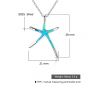 Sky Sea Star Fish Created Opal 925 Silver Necklace