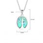 Elegante creado Opal Life Tree 925 Collar de plata esterlina