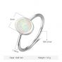 Simple Oval Created Austrian Opal Solid 925 Sterling Silver Ring