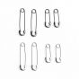 Simple Safety Pin 925 Sterling Silver Earrings