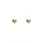 Jolies boucles d'oreilles en argent sterling 925 avec coeur multicolore