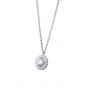 Simple Double CZ Circles 925 Sterling Silver Necklace