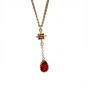 Red CZ Waterdrop Star Girl 925 Sterling Silver Necklace