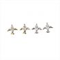 Cute CZ Flying Birds Animal 925 Sterling Silver Stud Earrings