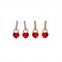 Red Heart CZ Girl 925 Sterling Silver Dangling Earrings