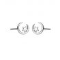 Sweet Crescent Moon Stars 925 Sterling Silver Stud Earrings