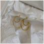 Fashion Double Circles Twisted 925 Sterling Silver Hoop Earrings