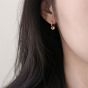 Simple CZ Circles 925 Sterling Silver Leverback Earrings