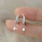 Geometry CZ Square 925 Sterling Silver Earring Buckles