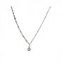 New Round CZ Asymmetry 925 Sterling Silver Necklace