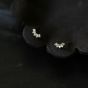 Mini CZ Curved Eyelashes 925 Sterling Silver Stud Earrings