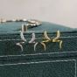Boucles d'oreilles pendantes en argent sterling 925 avec spirale en arc CZ d'un ami