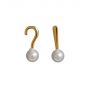 Asymmetry Question Exclamation Mark Shell Pearl 925 Sterling Silver Dangling Earrings