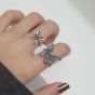 Vintage Flying Butterfly 925 Sterling Silver Adjustable Ring