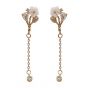 Beautiful Shell Flowers Tassels 925 Sterling Silver Dangling Earrings