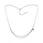 Fashion Double Layer CZ 925 Sterling Silver Necklace