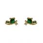 Green CZ Square 925 Sterling Silver Stud Earrings