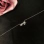 Girl Hollow Double Flowers CZ 925 Sterling Silver Necklace