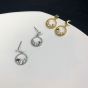 Boucles d'oreilles pendantes en argent sterling 925 Asymmetry CZ Star Crescent Moon