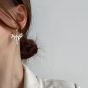 Boucles d'oreilles pendantes élégantes en argent sterling 925 avec queue de paon CZ