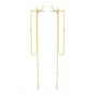 Elegant X CZ Chain Tassels 925 Sterling Silver Dangling Earrings