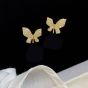 Vintage Elegant Micro Setting CZ Butterfly 925 Sterling Silver Stud Earrings