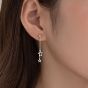 Simple Asymmetrical Tassel Star S925 Sterling Silver Dangle Earrings