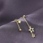 Simple Asymmetrical Tassel Star S925 Sterling Silver Dangle Earrings