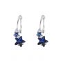 Fashion Sea Blue Star S925 Sterling Silver Hoop Earrings